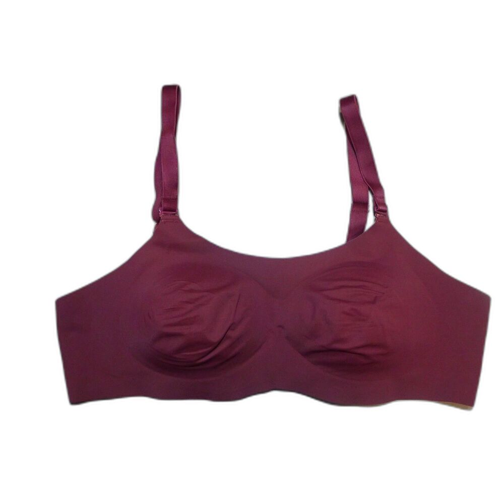 Knix Seamless Wireless Scoop Neck T Shirt Bra - Burgundy 2/36A
